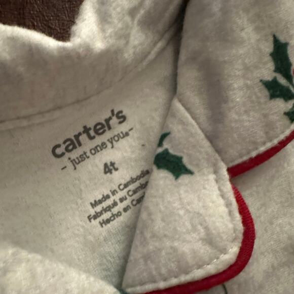 Carter's Just One You Toddler Girls' 2pc Holiday Floral Mistletoe Flannel Pajama - Picture 3 of 4